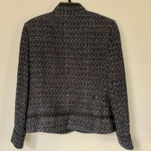 Tahari Zip Up Tweed Blazer Jacket Sz 10 - Picture 2 of 4